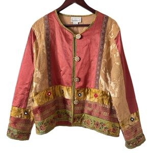 FLASHBACK Vtg Jacket Blazer Patchwork Sz L